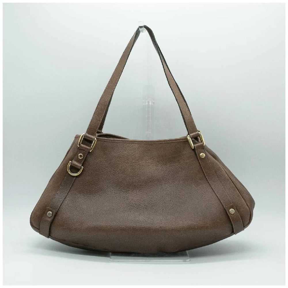 Gucci Shoulder Bag Guccissima Abbey Leather Brown Gold